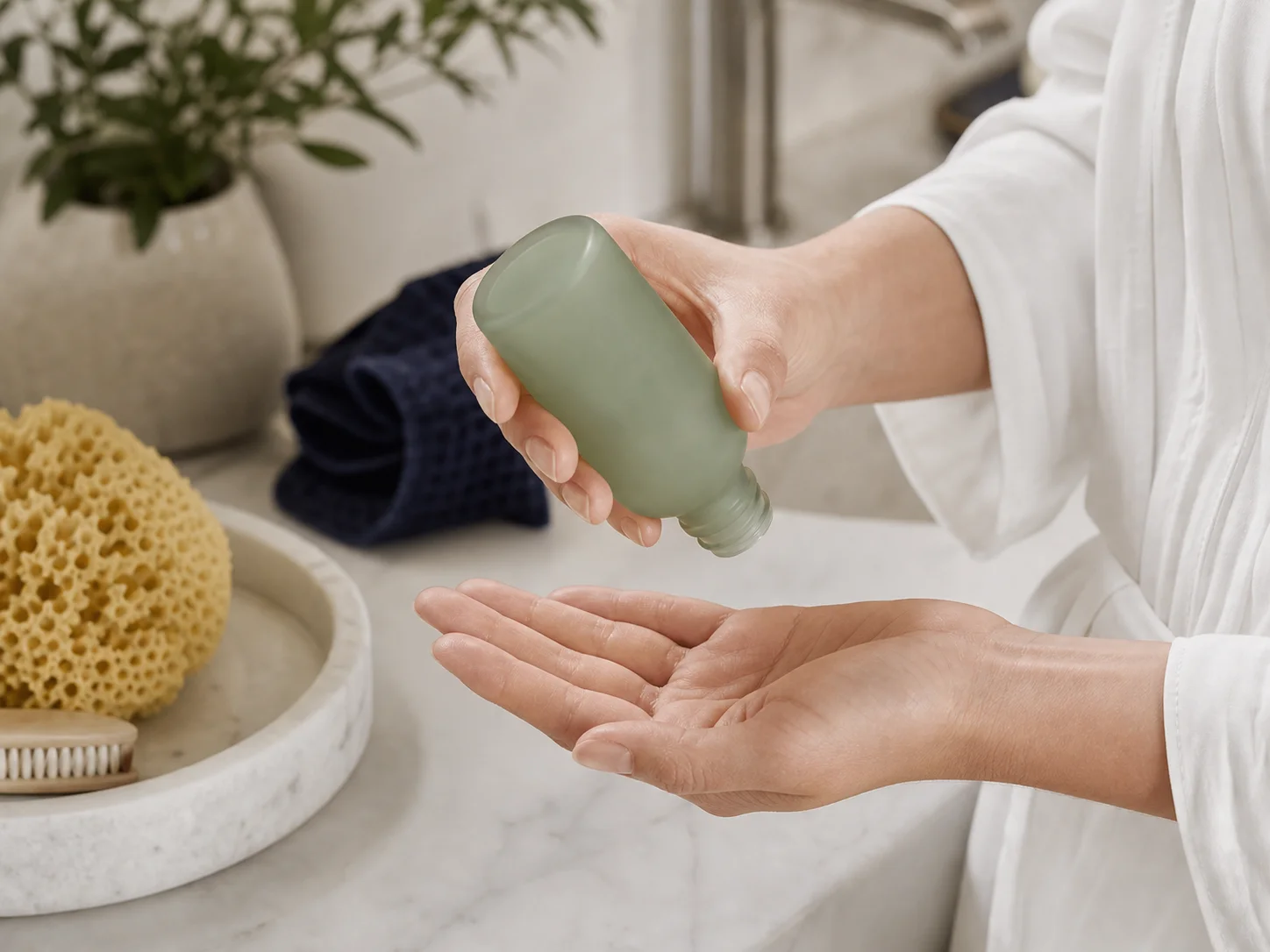 Matte Colored Glass Bottle used for products the brand prefers unseen in a fully opaque needs setting