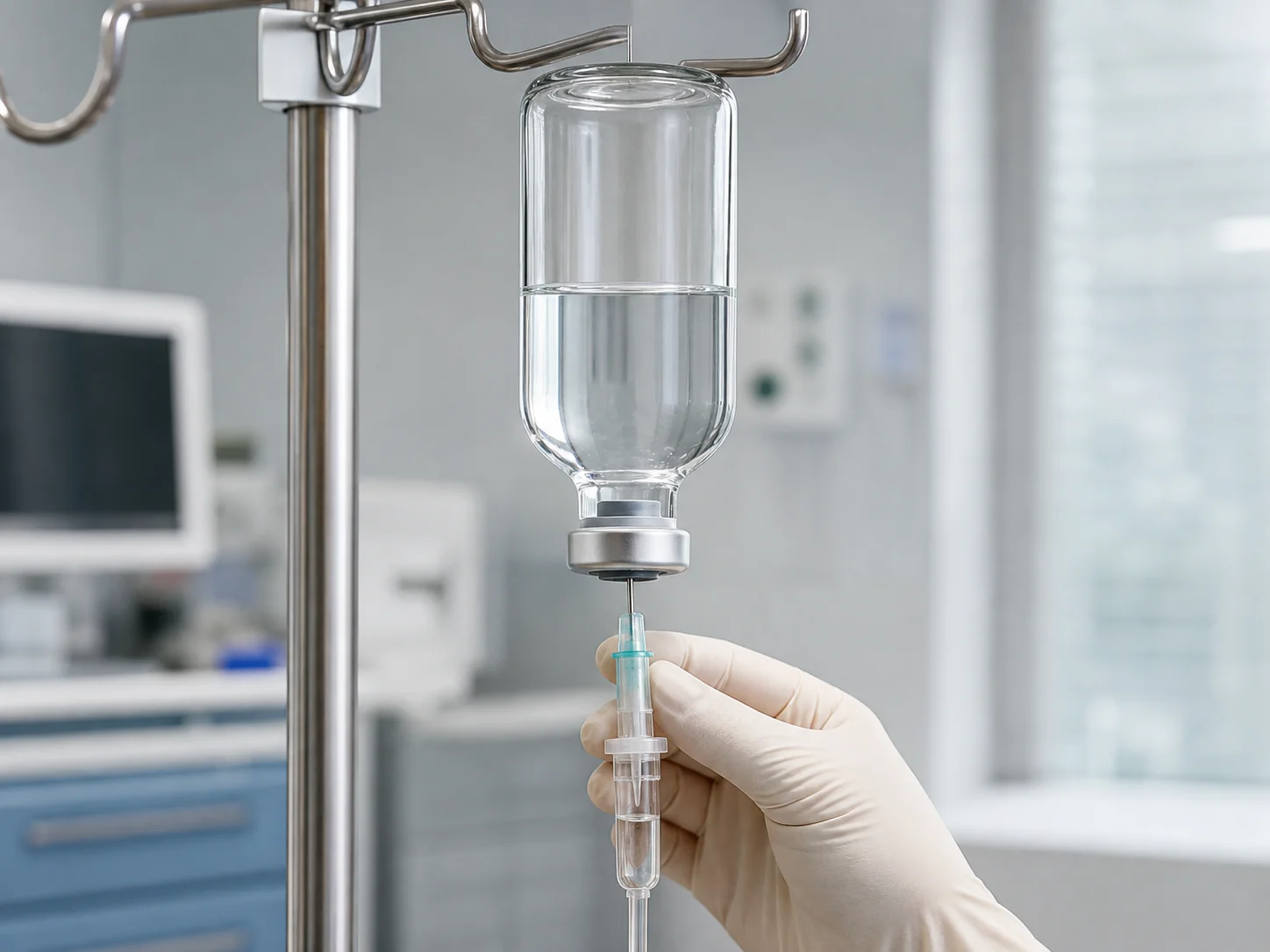 Illustration d’utilisation de Flacon de perfusion
