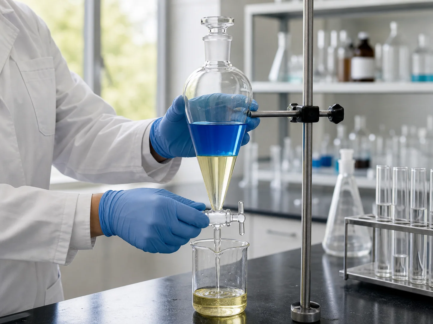 Illustration d’utilisation de Ampoule à décanter