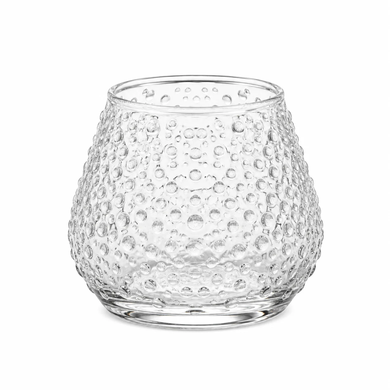 Pot à bougie bulbeux à col relevé