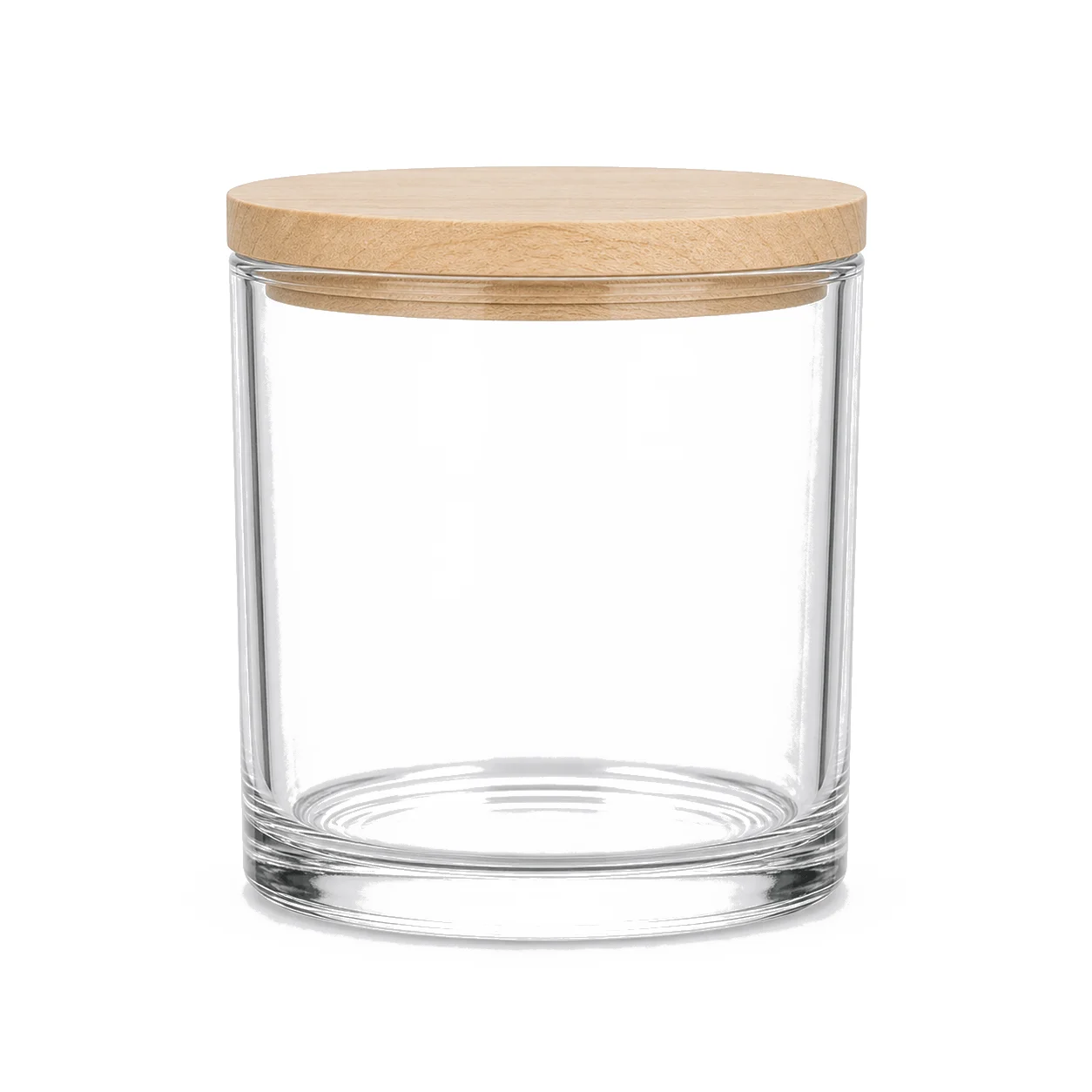 Pot à bougie avec couvercle bois